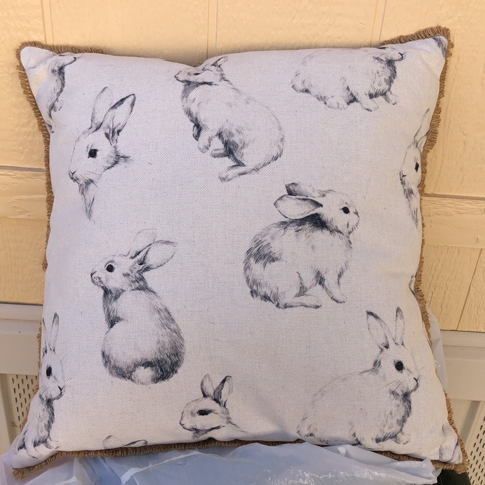 Charming Rabbit Print Throw Pillow - Picture 5 of 7